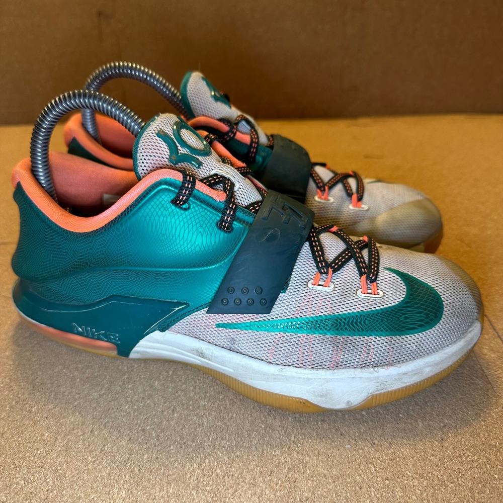 Nike KD 7 Easy Money Mystic Green Basketball‎ Shoes 669942-301 Kids 5Y